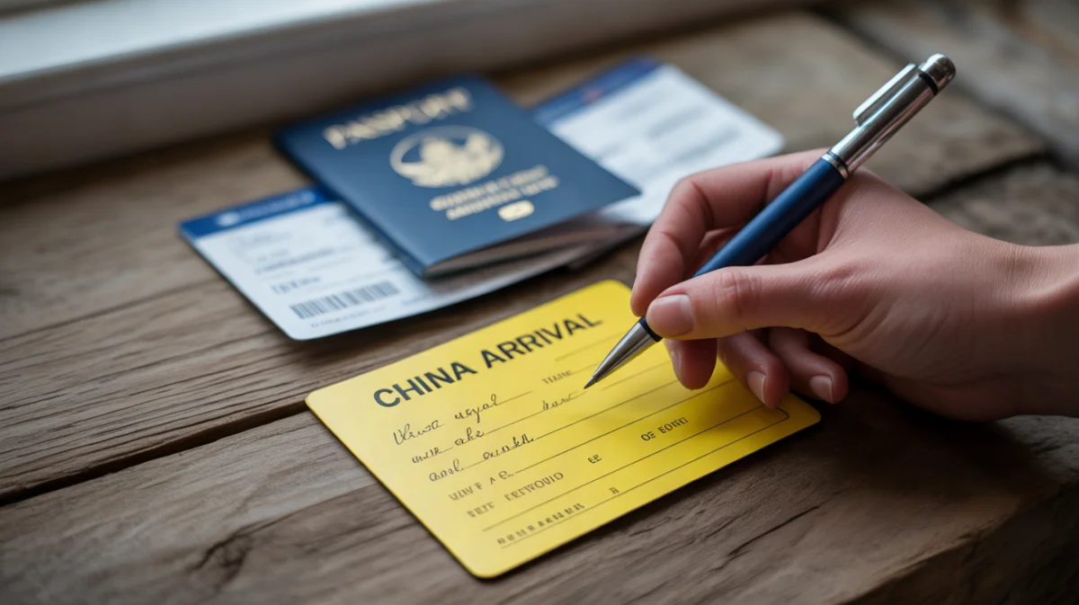 Filling In the China Yellow Arrival Card Paper Form
